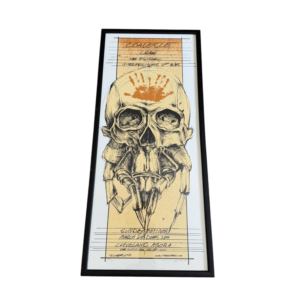 Derek Hess Poster 2002 Coalesce Dust Mite Skull Pinky Agora Art Print Framed!